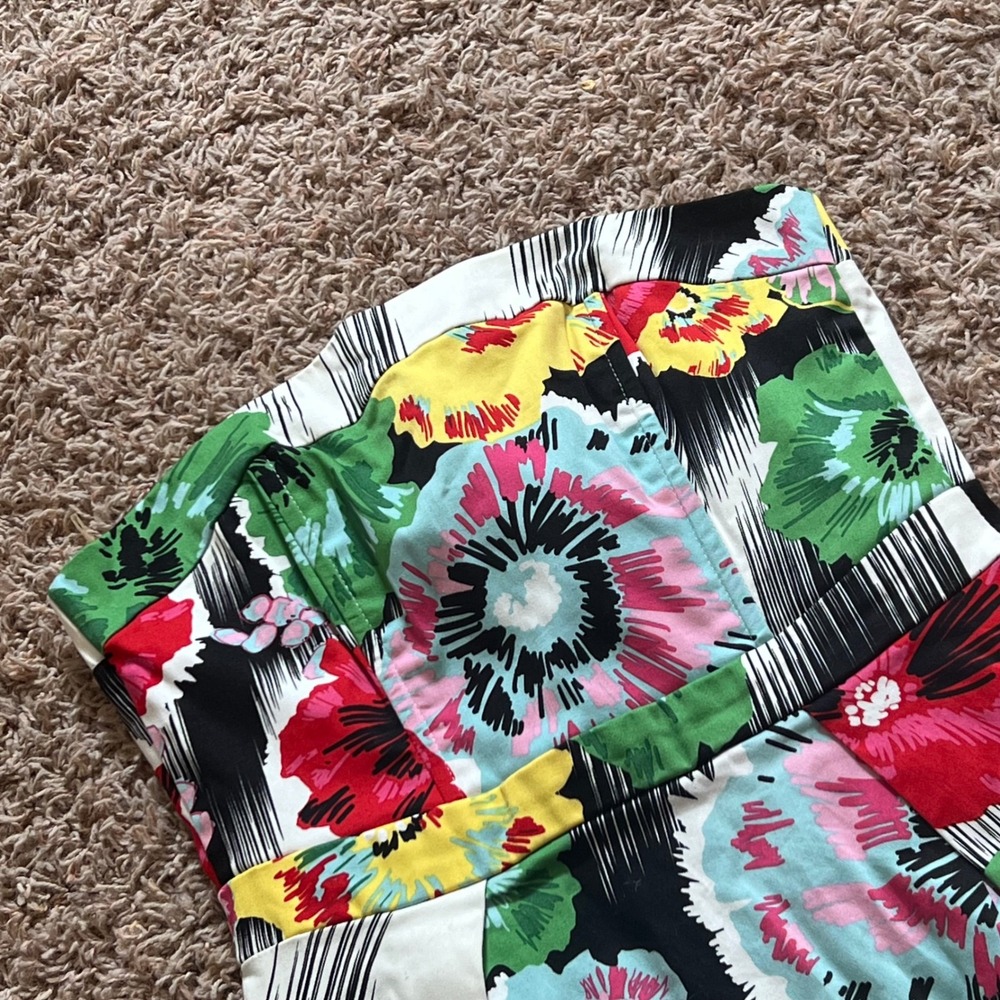 Speechless‎ Strapless Floral Mini Dress Multi Color Exposed Zipper Size 3